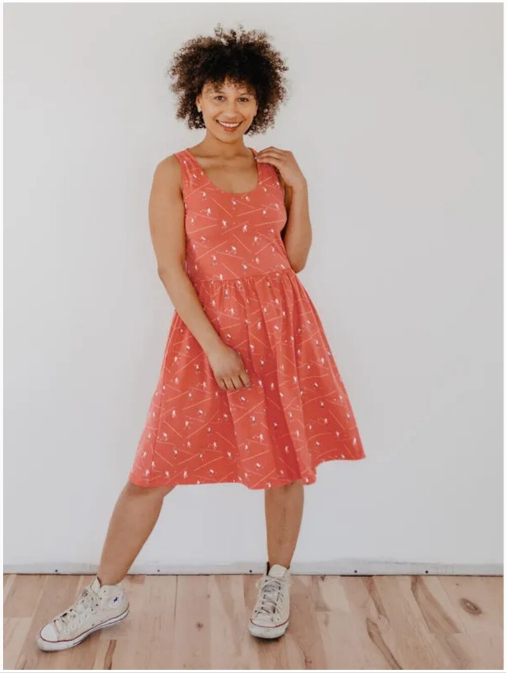 *Like New* Mata Traders Summer Sonnet Dress Melon Badminton Organic Cotton Small